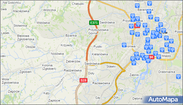 mapa Kielanówka, Kielanówka na mapie Targeo