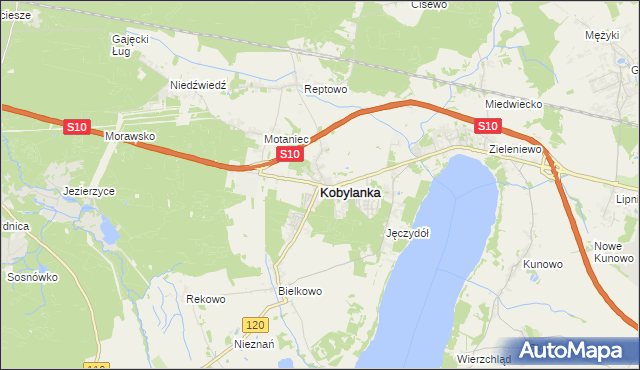 mapa Kobylanka powiat stargardzki, Kobylanka powiat stargardzki na mapie Targeo