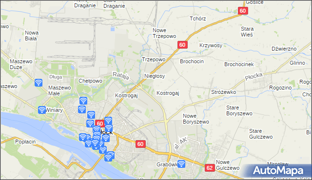 mapa Kostrogaj, Kostrogaj na mapie Targeo