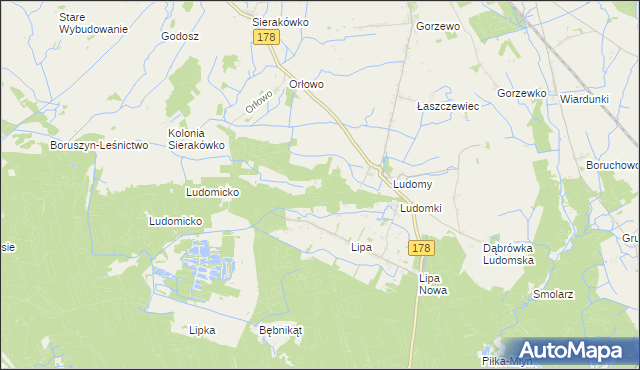 mapa Ludomy Leśniczówka, Ludomy Leśniczówka na mapie Targeo