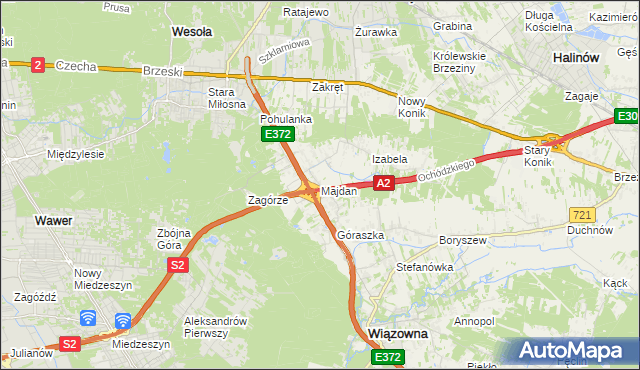 mapa Majdan gmina Wiązowna, Majdan gmina Wiązowna na mapie Targeo