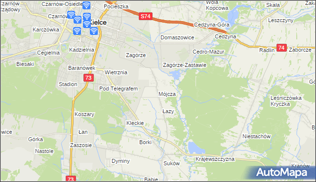 mapa Mójcza, Mójcza na mapie Targeo