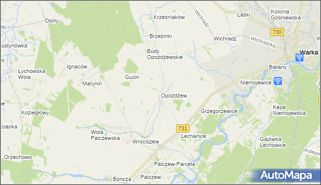 mapa Opożdżew, Opożdżew na mapie Targeo
