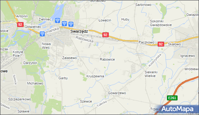 mapa Rabowice, Rabowice na mapie Targeo