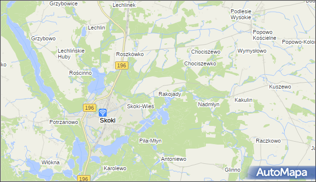 mapa Rakojady, Rakojady na mapie Targeo