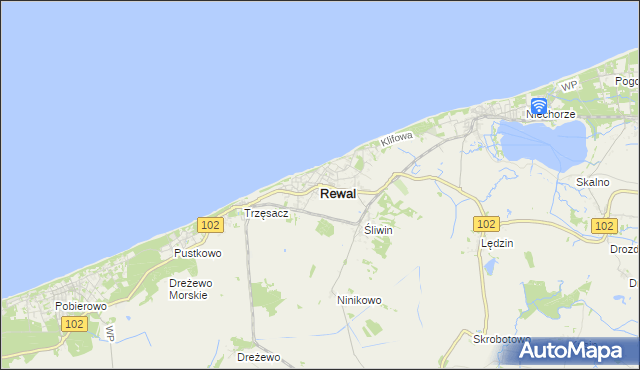 mapa Rewal, Rewal na mapie Targeo