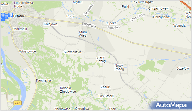 mapa Stary Pożóg, Stary Pożóg na mapie Targeo