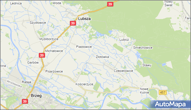 mapa Złotówka, Złotówka na mapie Targeo