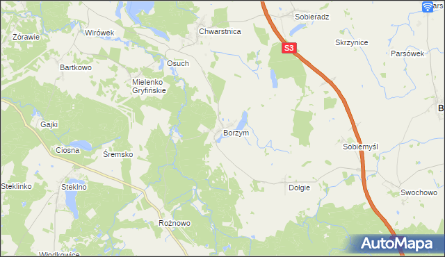 mapa Borzym, Borzym na mapie Targeo