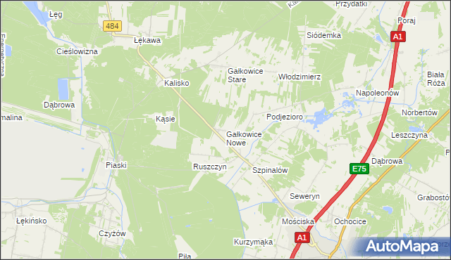 mapa Gałkowice Nowe, Gałkowice Nowe na mapie Targeo