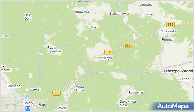 mapa Hedwiżyn, Hedwiżyn na mapie Targeo