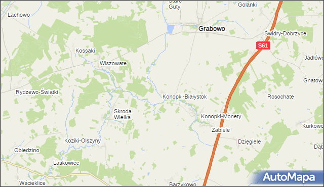 mapa Konopki-Białystok, Konopki-Białystok na mapie Targeo