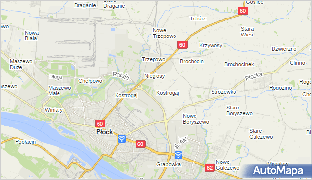 mapa Kostrogaj, Kostrogaj na mapie Targeo