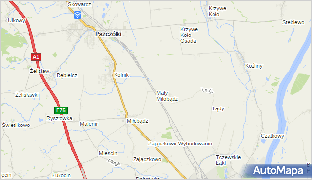 mapa Mały Miłobądz, Mały Miłobądz na mapie Targeo