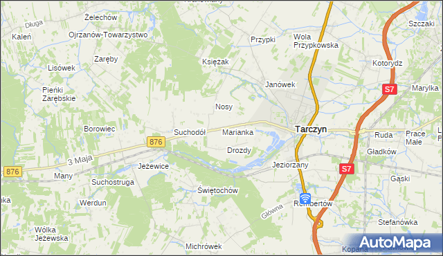 mapa Marianka gmina Tarczyn, Marianka gmina Tarczyn na mapie Targeo