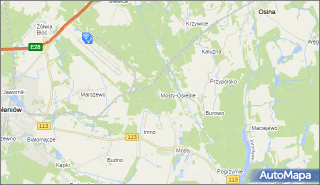 mapa Mosty-Osiedle, Mosty-Osiedle na mapie Targeo