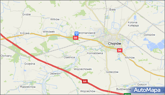 mapa Piotrowice gmina Chojnów, Piotrowice gmina Chojnów na mapie Targeo