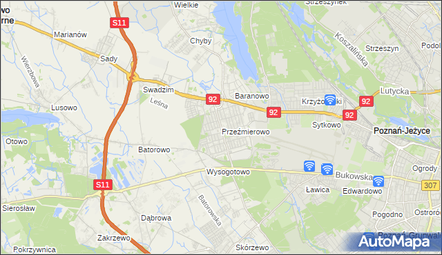 mapa Przeźmierowo, Przeźmierowo na mapie Targeo