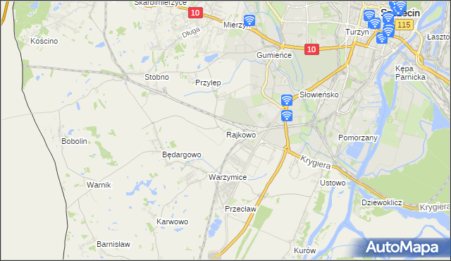 mapa Rajkowo, Rajkowo na mapie Targeo