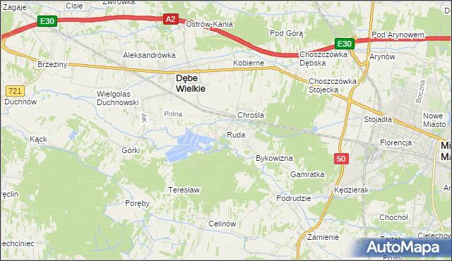 mapa Ruda gmina Dębe Wielkie, Ruda gmina Dębe Wielkie na mapie Targeo