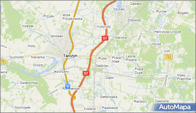 mapa Ruda gmina Tarczyn, Ruda gmina Tarczyn na mapie Targeo
