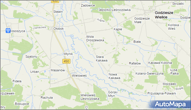 mapa Stara Kakawa, Stara Kakawa na mapie Targeo