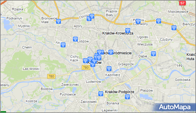 mapa Stare Miasto gmina Kraków, Stare Miasto gmina Kraków na mapie Targeo