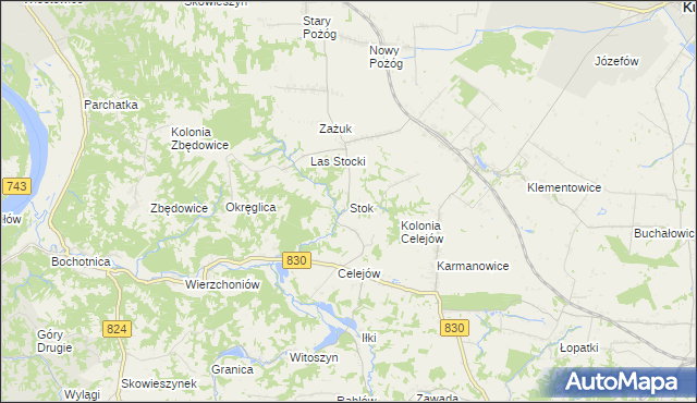 mapa Stok gmina Końskowola, Stok gmina Końskowola na mapie Targeo