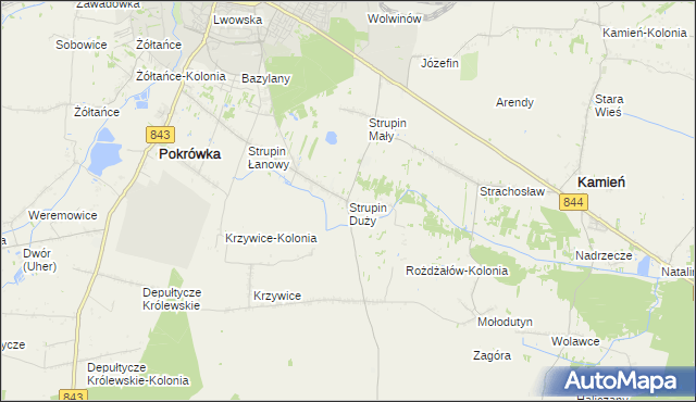 mapa Strupin Duży, Strupin Duży na mapie Targeo