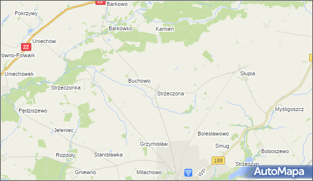 mapa Strzeczona, Strzeczona na mapie Targeo