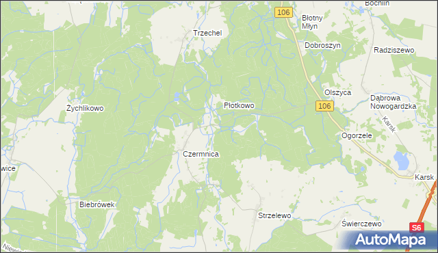 mapa Suchy Las gmina Nowogard, Suchy Las gmina Nowogard na mapie Targeo