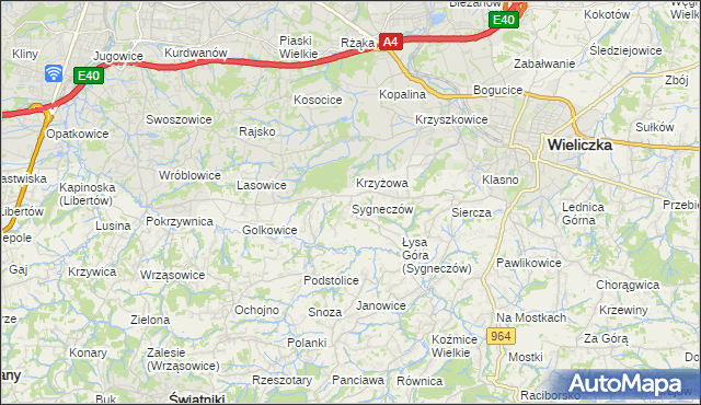 mapa Sygneczów, Sygneczów na mapie Targeo