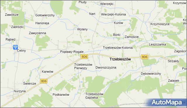 mapa Trzebieszów Drugi, Trzebieszów Drugi na mapie Targeo