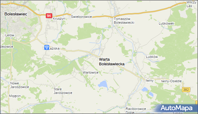 mapa Warta Bolesławiecka, Warta Bolesławiecka na mapie Targeo