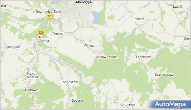 mapa Wilków-Osiedle, Wilków-Osiedle na mapie Targeo