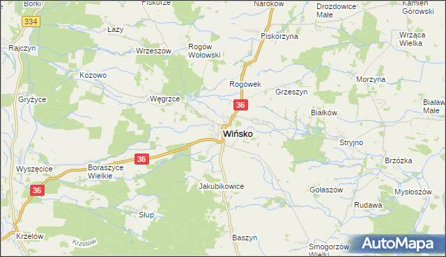 mapa Wińsko, Wińsko na mapie Targeo