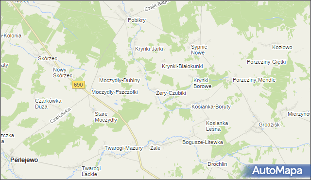 mapa Żery-Czubiki, Żery-Czubiki na mapie Targeo