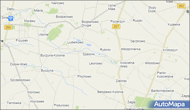 mapa Bodzanówek gmina Osięciny, Bodzanówek gmina Osięciny na mapie Targeo