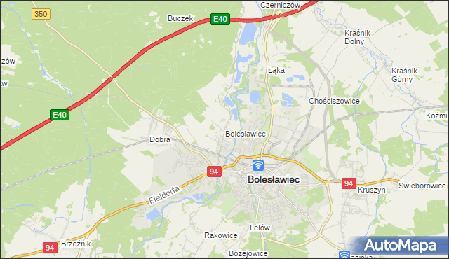 mapa Bolesławice gmina Bolesławiec, Bolesławice gmina Bolesławiec na mapie Targeo