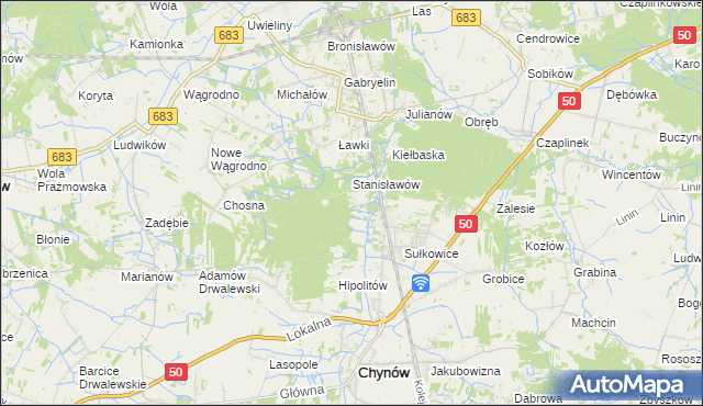 mapa Budy Sułkowskie gmina Chynów, Budy Sułkowskie gmina Chynów na mapie Targeo