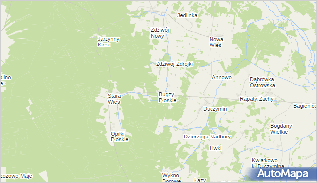 mapa Bugzy Płoskie, Bugzy Płoskie na mapie Targeo