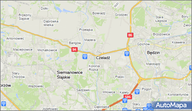 mapa Czeladź, Czeladź na mapie Targeo