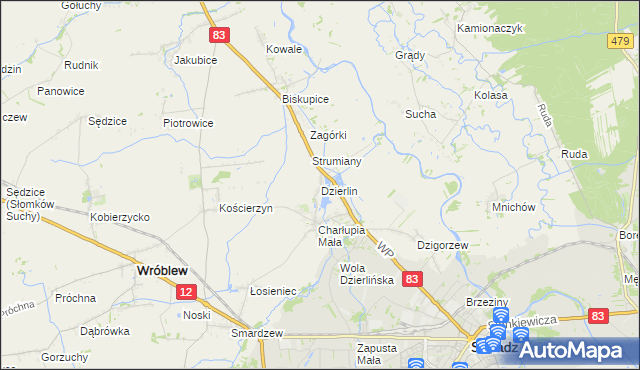 mapa Dzierlin, Dzierlin na mapie Targeo