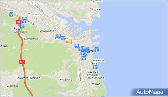 mapa Gdyni, Gdynia na mapie Targeo