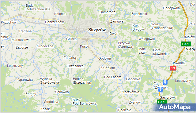 mapa Godowa, Godowa na mapie Targeo