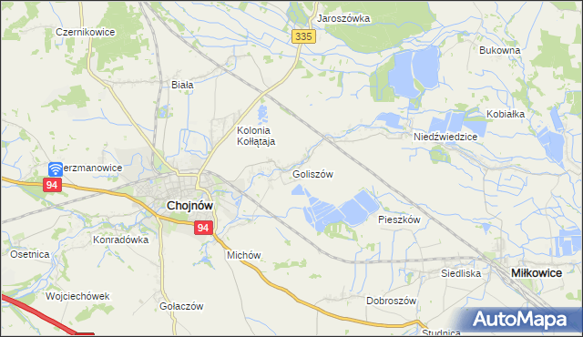 mapa Goliszów, Goliszów na mapie Targeo