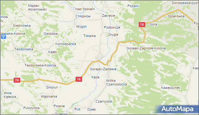mapa Gorajec-Stara Wieś, Gorajec-Stara Wieś na mapie Targeo