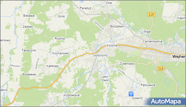 mapa Gościcino, Gościcino na mapie Targeo