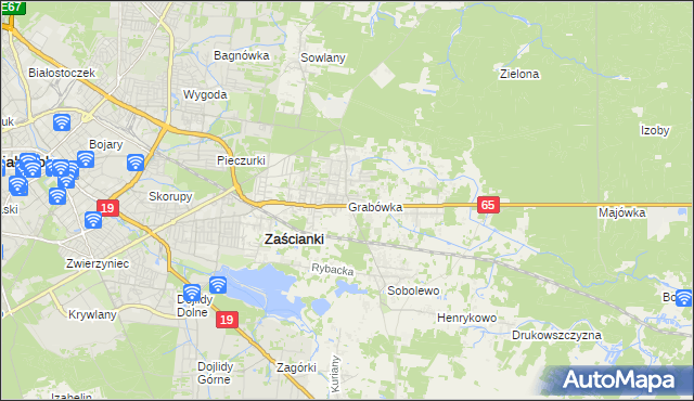 mapa Grabówka gmina Supraśl, Grabówka gmina Supraśl na mapie Targeo