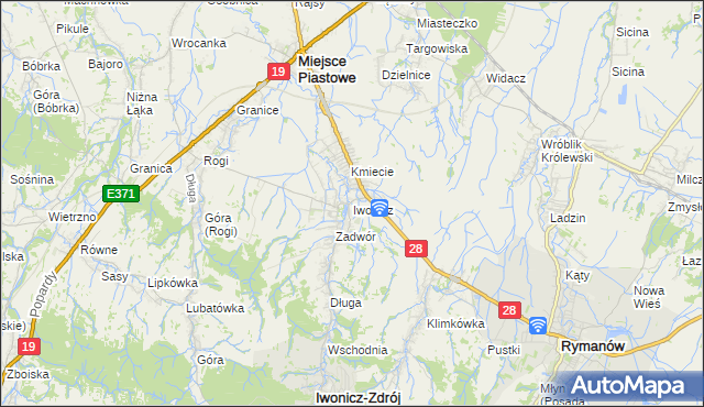 mapa Iwonicz, Iwonicz na mapie Targeo